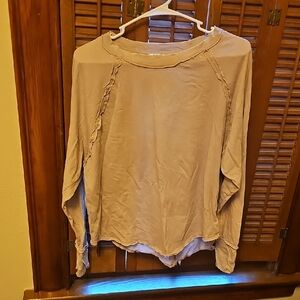 Zenana Outfitters Taupe Long Sleeve Top Med